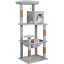 キャットタワー キャットツリー 据え置き型　125㎝　アイボリー ハンモック　猫 キャットタワー 据え置き 大型猫用 猫ベッド 猫ハウス 猫 爪とぎ